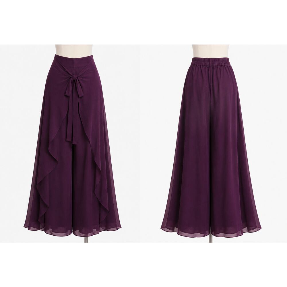 Lrady XXL Purple Palazzo Overlay Pants Maxi Skirt Wrap Boho